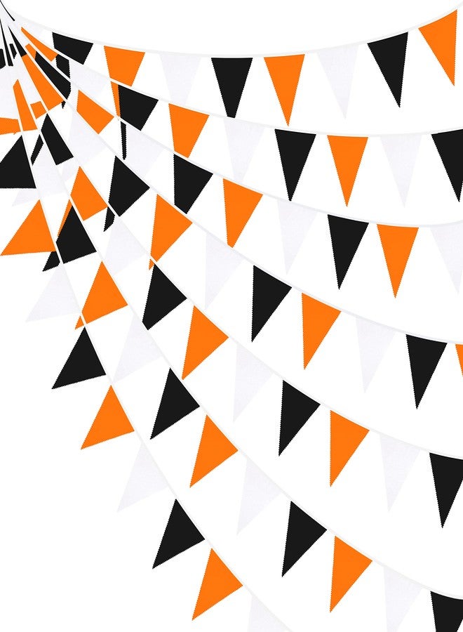 Festiko®12 flagsOrange Black White Halloween Pennant Banner Triangle Flag Bunting Garland for All Hallows Eve Thanksgiving Wedding Birthday Home Outdoor Garden Hanging Festivals Decoration - Image 1